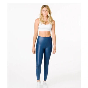 ZYIA high rise blue metallic leggings.6-8